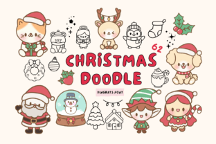 Christmas Doodle Dingbats Font By Babymimiart 1