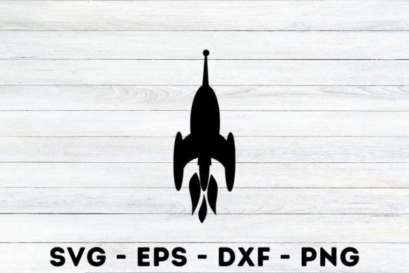 Spaceship Silhouette Svg Graphic Illustrations By MagaArt