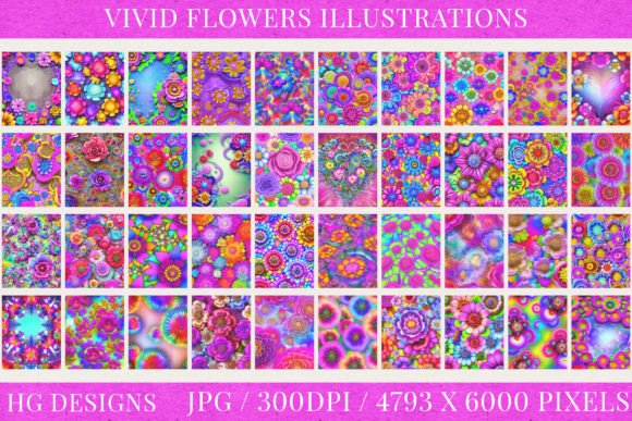 Vivid Floral Illustrations Collection Graphic AI Illustrations By HG Designs