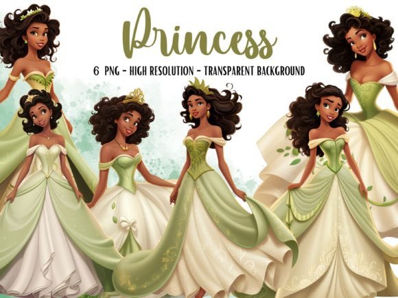 Fairy Tales Black Princess PNG Cliparts Graphic Illustrations By Monica Paulon