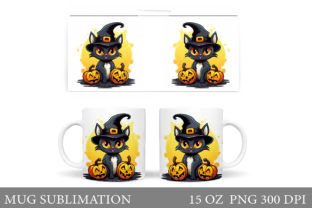 Halloween Cat Mug Wrap Sublimation Illustration Artisanat Par shishkovaiv