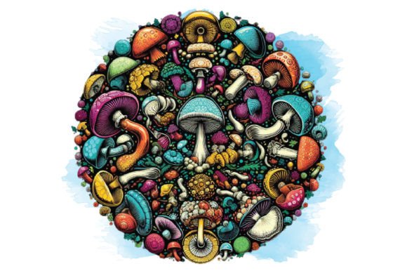 Mushroom Vector Sublimation Bundle Graphic Crafts By Crazy Cat