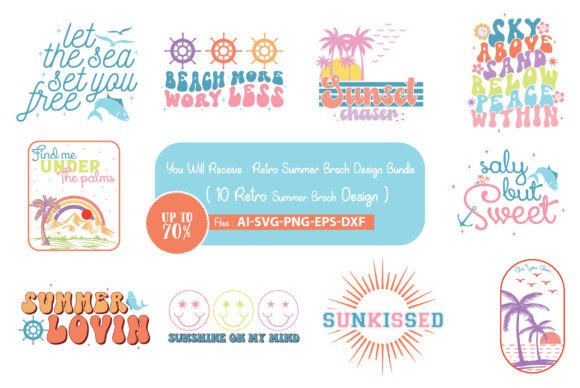 Retro Summer Beach Designs Bundle Graphic Crafts By BEST DESINGER 36
