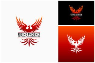 Rising Flying Fenix Phoenix Bird Logo Grafika Logo Przez Enola99d