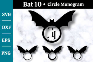 Bat SVG Monogram, Bat Halloween Svg #10 Illustration Illustrations Imprimables Par momstercraft