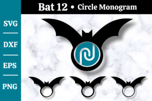 Bat SVG Monogram, Bat Halloween Svg #12 Illustration Illustrations Imprimables Par momstercraft