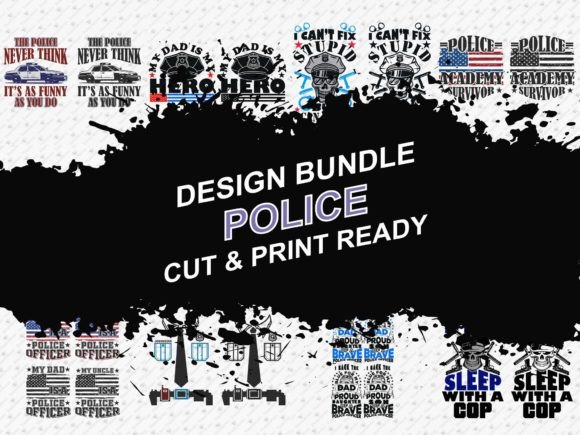 Police 12 SVG PNG Graphics Tshirt Bundle Grafika Projekty Koszulek Przez TeeDesignery