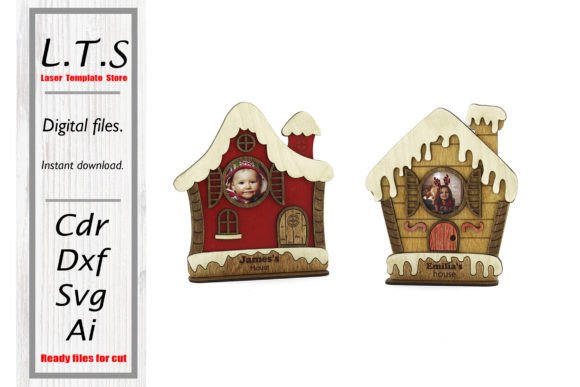 Christmas Houses. Photo Frames. Graphic 3D Houses By LTS