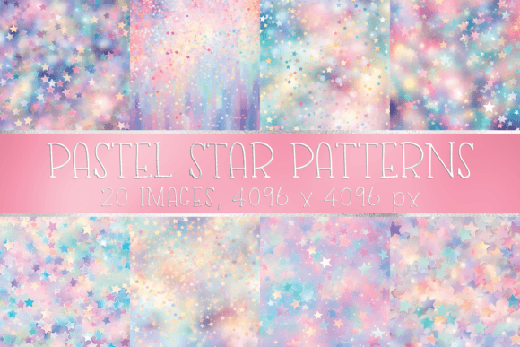 Rainbow Pastel Star Patterns Backgrounds Graphic Patterns By Color Studio