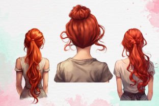 Redhead Hairstyle Sublimation Clipart Graphic Illustrations By PIG.design 3