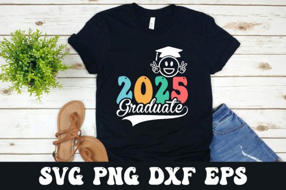 Senior 2025 CLASS of 2025 Graduation SVG Grafica Design di T-shirt Di Ya_Design Store
