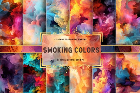 Smoke Colors Backgrounds Seamless Paper Gráfico Planos de Fundo Por Fun Digital
