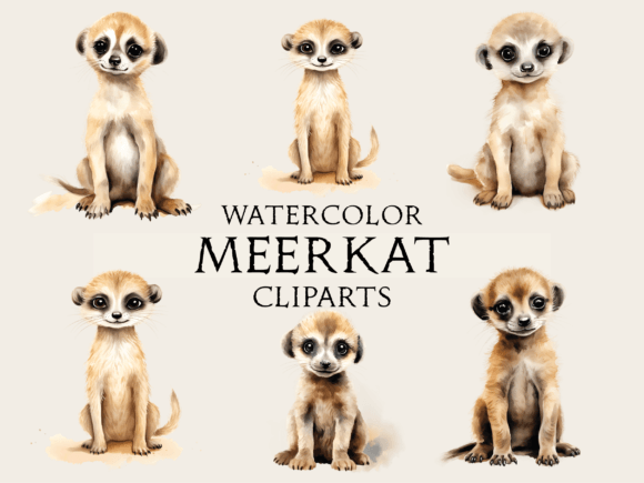 Watercolor Meerkat Clipart Graphic Crafts By Abdel designer