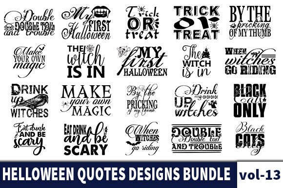 20 Halloween  Quotes Designs Bundle Graphic Product Mockups By svg designs