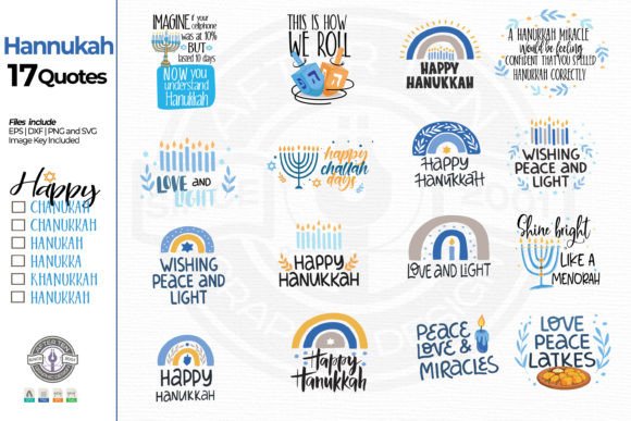 Hanukkah Quotes Set 2 Graphic Illustrations By AfterTen