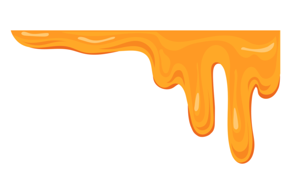 Melting Honey Border. Dripping Yellow Li Graphic Illustrations By smartstartstocker