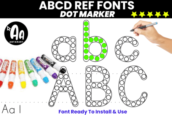 Abc Dot Marker Display-Schriftarten Schriftart Von AntarArt