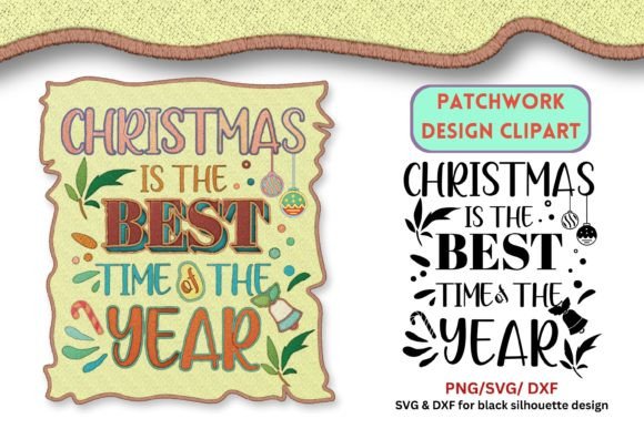 Christmas Patchwork Clipart Grafika Ilustracje do Druku Przez ElementDesignAndArt
