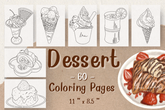 Dessert Coloring Pages Gráfico Páginas y libros para colorear Por Thursday paper