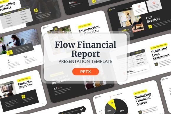Flow Financial Report - PPT Templates Grafica Modelli di Presentazione Creativa Di Moara