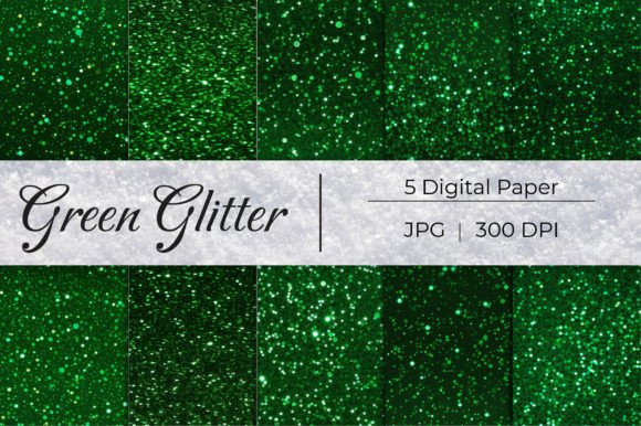 Green Glitter Paper Backgrounds Graphic Backgrounds By mirazooze