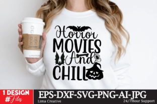 Horror Movies and Chill SVG Cute File Graphic T-shirt Designs By Lima Creative