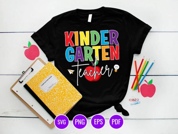 Kindergarten Teacher SVG T-Shirt Design Graphic Print Templates By RajjQueen