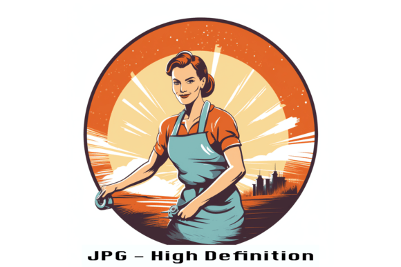 People Woman Cleaning Retro Flat D Vecto Illustration Illustrations AI Par LofiAnimations