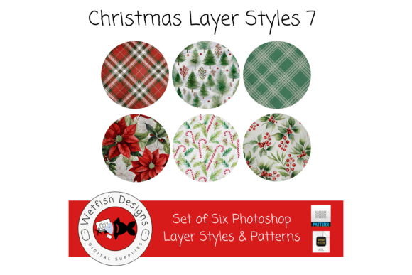 Christmas Layer Styles 7 for Photoshop Illustration Layer Styles Par Wetfish Designs
