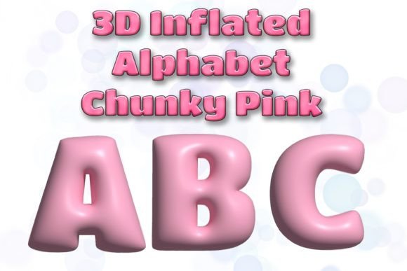 Chunky Pink 3D Inflated Alphabet Graphic Illustrations By Mary Kay's Magic