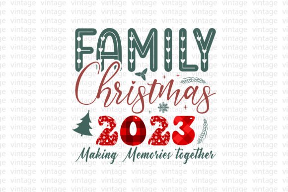 Family Christmas 2023 Gráfico Diseños de Camisetas Por Vintage