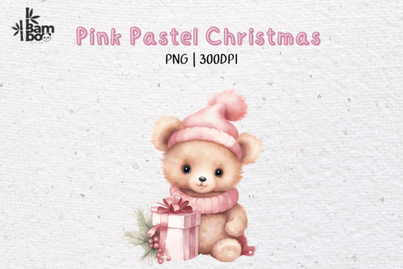 Pink Pastel Christmas Single Clip Art Graphic AI Graphics By Bamboo.Design
