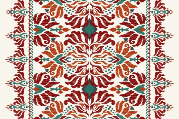 Indian Ikat Floral Paisley Pattern Gráfico Padrões de Papel Por anchalee.thaweeboon