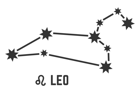 Leo Stellar Sign. Cosmic Space Constella Grafik Druckbare Illustrationen Von ladadikart