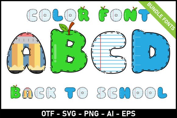 Back to School Color Fonts Font By Veil
