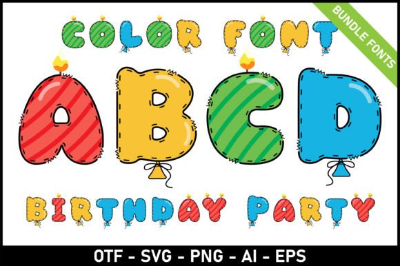 Birthday Party Color Fonts Font By Veil