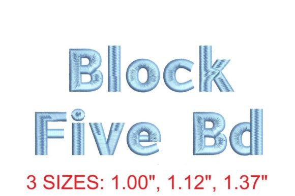 Block Five Bold Embroidery Font Back to School Embroidery Design By Digitizingwithlove