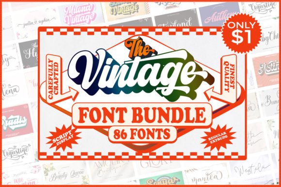 The Vintage Font Bundle Bundle By LetterFreshStudio