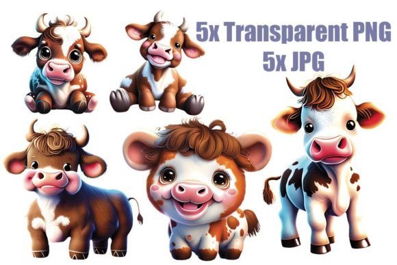 Cute Cows PNG Vector Images Graphic AI Transparent PNGs By Vix