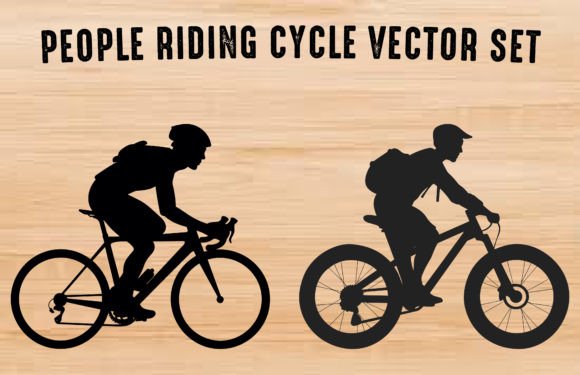 Cyclist Ride Cycle Silhouettes Vector Illustration Illustrations Imprimables Par Gfx_Expert_Team