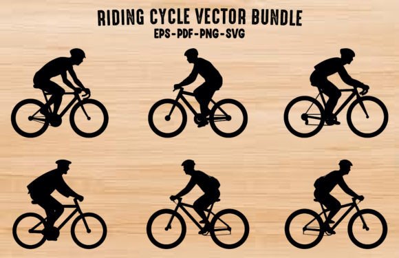 Cyclist Silhouette Vector Collection Set Illustration Illustrations Imprimables Par Gfx_Expert_Team