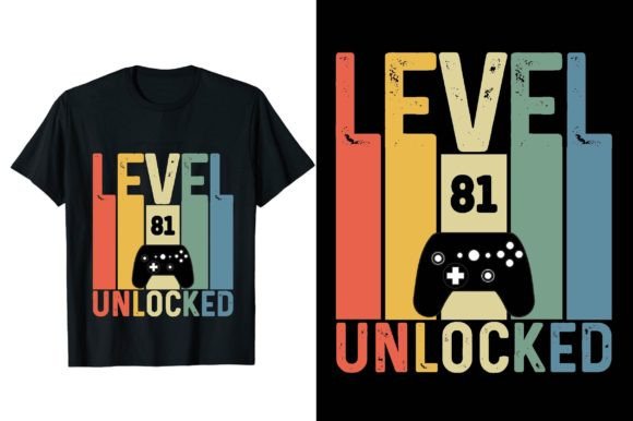 Level 81 Unlocked - T-shirt Design Gráfico Diseños de Camisetas Por Trendy CraftSVG