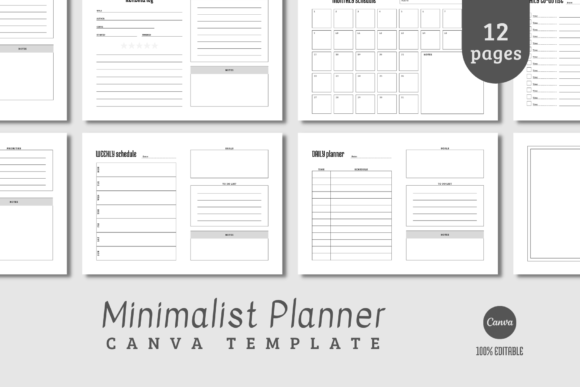 Minimalist PLANNER 2023 Graphic Print Templates By The Little Lily Studio