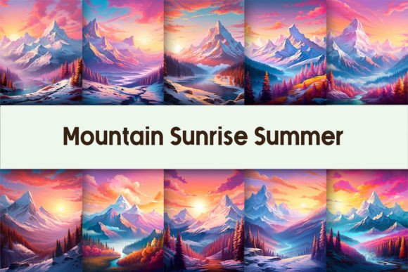 Mountain Sunrise Summer Background Afbeelding Crafts Door Pamilah