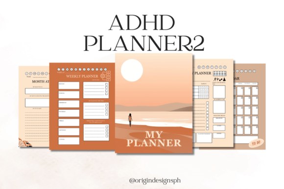 PLR Printable ADHD Planner2 Grafik Druck-Vorlagen Von Origin Designs PH