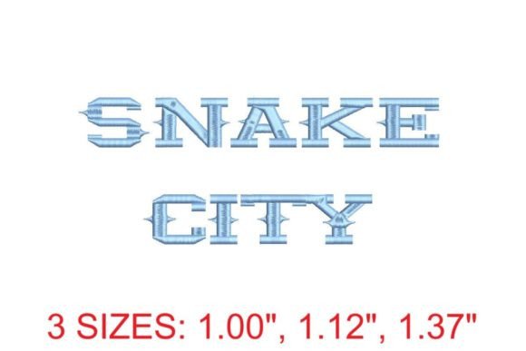 Snake City Embroidery Font Vuelta al Cole Diseño de Bordado Por Digitizingwithlove