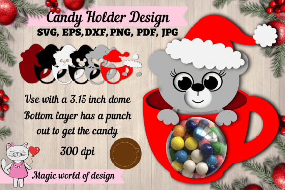 3d Christmas Candy Dome Bear Graphic Crafts By  Magic world of design
