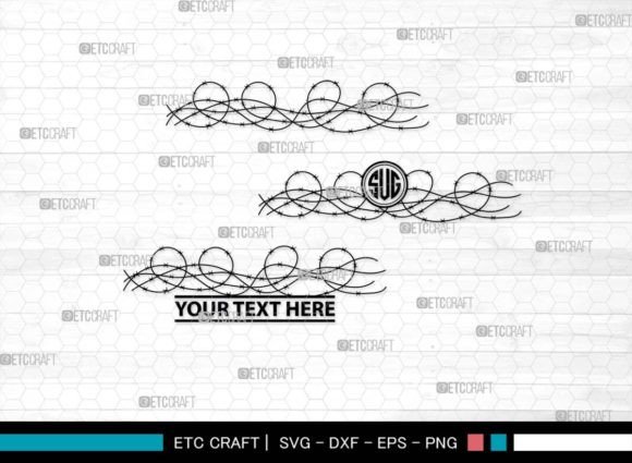 Barbed Wire SVG Monogram, Barbwire Svg Graphic Crafts By Pixel Elites