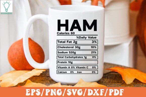 Ham Nutrition Facts SVG Gráfico Artesanato Por Designer302