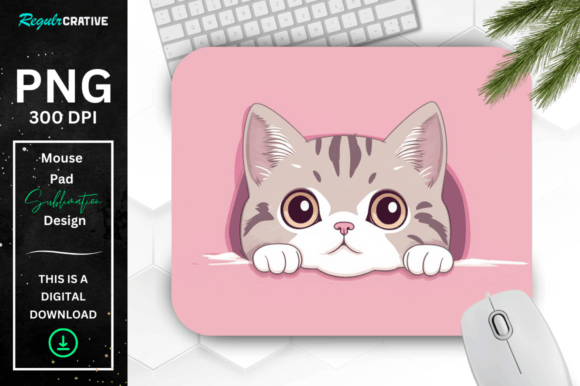 Kawaii American Shorthair Cat Mouse Pad Grafik Druckbare Illustrationen Von Regulrcrative